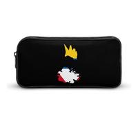 Antigua and Barbuda Map with Flag Large Capacity Pencil Cases with Zippered Portable Pen Pouch Makeup Bag Office Supplies