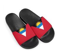 Antigua and Barbuda Novelty Sunflowers Pattern Slide Sandals for Women Girls, Comfotable Open Toe Non Slip Single Band Slide Sandals