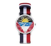 Antigua and Barbuda Paisley Flag Sport Watch for Men Women Nylon Strap Wrist Watch Analog Quartz Watch