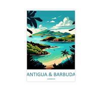 Antigua And Barbuda Travel Art Caribbean Canvas Poster Wall Art Decor Print Picture Paintings for Living Room Bedroom Decoration 20x30inch(50x75cm)