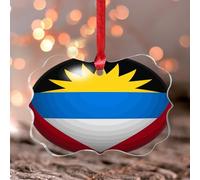Antigua And Barbuda Window Hangings Latin America Hispanic Country European Asia Africa Flags Round Ornament Keepsake Country Flag Patriotic Acrylic Christmas Bauble Gifts for Women