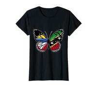 Antigua and St Kitts Mix Butterfly Half Antiguan Kittitian T-Shirt