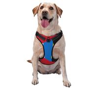 Antigua Barbuda Flag No Pull Dog Harness Adjustable Reflective Oxford Easy Control Medium Large Dog Harness