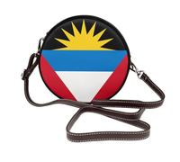 Antigua Barbuda Flag Women Round Crossbody Bags Leather Sling Bag Purse