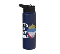 Antigua & Barbuda It's in My DNA Flag Pride Vintage Stainless Steel Insulated Water Bottle