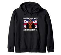 Antigua Girl Heritage British Born Antiguan Roots Pride Zip Hoodie