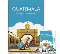 Antigua Guatemala Poster 1000 Piece Jigsaw Puzzles for Teenagers,Stress Reliever Staycation Kill Time with Matching Poster And Trivia Sheet 38x26cm