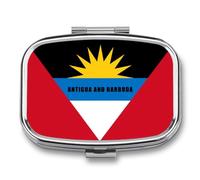Antiguan and Barbuda Flag Travel Pill Organizer with Mirror