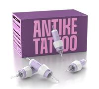 ANTIKE 50Pcs Mixed Tattoo Cartridge Needles Disposable Tattoo Needle #12 Standard Round Liner Cartridge 3RL 5RL 7RL 9RL 11RL Finger Ledge Tattoo Cartridges Mixed Box EN11Q-FG-50KIT-E