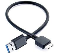 AntilaTech 30cm USB 3.0 Male to USB 3.0 Micro Type-B Male Hard Drive Data Transfer Cable - Compatible with USB 3.0 Micro-B External Portable SSD HDD Seagate, Toshiba, Western Digital etc