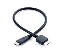 AntilaTech Universal 30cm OTG USB Type-C Male to USB 3.0 Micro Type-B Male Hard Drive Data Transfer Cable - Compatible with USB 3.0 Micro-B External Portable SSD HDD & Type-C Enabled Devices