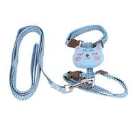 ANTILOST CAT HARNESS LEASH PET ADJUSTABLE ESCAPEPROOF STRAP WALKING, FASHIONABLE I-SHAPED CHEST HIGH-END FABRIC PUPPIES RABBITS LIGHTWEIGHT BREATHABLE MESH ALL SEASONS ADJUSTABLE (Blue)