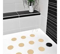 AnTina TAPES Cream-Coloured Non-Slip Stickers as Pads for Shower and Bathtub, Sticker Certified Non-Slip & Self-Adhesive, as Bath Mat, Shower Mat (Pack of 10, 9 cm (Diameter), Cream)