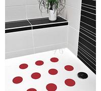 AnTina TAPES Red Non-Slip Stickers as Pads for Shower and Bathtub, Sticker Certified Non-Slip & Self-Adhesive, as Bath Mat, Shower Mat (Pack of 10, 9 cm (Diameter), Red)