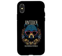 Antioch CA Fun Bear Wearing Glasses with Flowers Design Case for iPhone X/XS