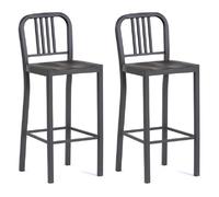 antioch gun grey metal bar chairs in pair