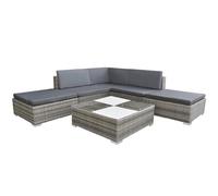 antioch rattan garden lounger set with coffee table in grey