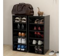 antioch set of 2 wooden shoe storage rack in black