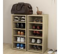 antioch set of 2 wooden shoe storage rack in sonoma oak