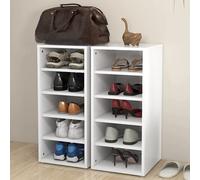 antioch set of 2 wooden shoe storage rack in white