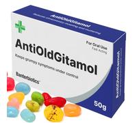 AntiOldGitamol Funny Prescription Jelly Beans - Novelty Birthday Gift