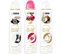 Antiperspirant Deodorant 3 Spray Bundle for Women Gift Set 150ml Each, Invisible Dry 72h Protection, Advanced Care Anti-Perspirant, Pomegranate, Coconut & Jasmine Flower Scents, Long Lasting Freshness