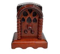 Antique 1/12 Scale Wood Miniature Radio Model Figure For Doll House Scene Decoration And Collectible Room Display Doll House Accessories