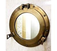 Antique 15" Boat Porthole Mirror Finish ~Cabin Ship Porthole ~Nautical Decor