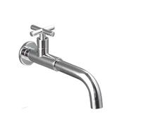 Antique 4 Points Black Extended Single Cold mop Sink Bathroom Basin splashproof Bathroom into The Wall Faucet GLY753(Chrome 23)