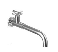Antique 4 Points Black Extended Single Cold mop Sink Bathroom Basin splashproof Bathroom into The Wall Faucet GLY753(Chrome 28)