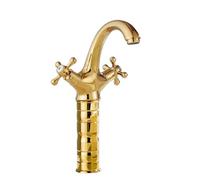Antique All-Copper Water Faucet, Bathroom Sink Mixer, Splash-Proof, Hot & Cold, d h, Ele Home Décor for Washbasin, Toilet & Vani Use
