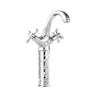 Antique All-Copper Water Faucet for Bathroom Sink, Kitchen Basin, Splash-Proof Design, Hot & Cold Water Supply, Galvanized High-Quali h