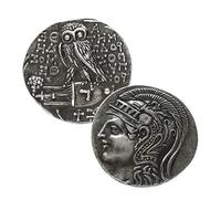 Antique Ancient Greek Coins, Athena Owl Silver Coins Collection, European Old Coin for Collectors, Great Ancient Lucky Coin, Creative Gift(Ancient Greek-Athenian Owl 2)