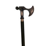 Antique Axe Style Solid Brass Cat Heaad Handle With Victorian Inlaid Wooden Walking Stick/Gentlemen's Canes Best For Men & Women