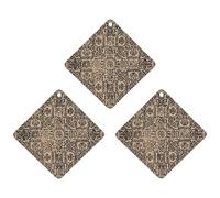 Antique Background Printing Car Air Freshener, 3 Pcs Rhombus Hanging Air Freshener Cards, Long Lasting Fragrance Scented Cards for Car, Home, Office White-style