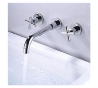 Antique Black Brass Double Handle Bathroom Sink Faucet Hot & Cold Mixer Chrome Polished Elegant Design for Bathroom Vanities Durable & Stylish Lavabo Taps(Chrome-A)