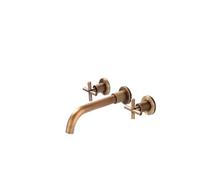 Antique Black Brass Wall-Mounted Kitchen Faucet Double Cross Handle Hot Cold Mixer 360° Swivel Spout Vintage for Kitchens