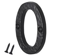 Antique Black Cast Iron Door Number 0, 75mm with Screws