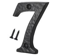 Antique Black Cast Iron Door Number 7, 75mm with Screws