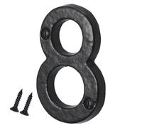 Antique Black Cast Iron Door Number 8, 75mm with Screws