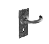 Antique Black Lever Lock Door Handle - 150mm
