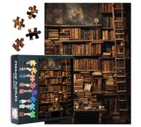 Antique Books Puzzles for Adults 1000 Pieces, Library Jigsaw Puzzles, Adult Puzzle for Adults, Educational Fun Games or Toys for Elders Friends 20X27 INCH