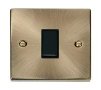 Antique Brass 10A 1 Gang Intermediate Light Switch - Black Trim - Se Home
