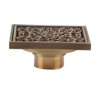 Antique Brass 10CM Shower Floor Drain Bathroom Sink Strainer Cover Grille (Antique Rattan Flower)
