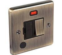Antique Brass 13a Switched Fuse Spur with Neon (Windsor) W39AB