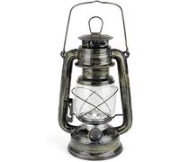 Antique Brass 15 LED Hurricane Lantern Lamp with Dimmer - Vintage Style Camping Tent Light, Portable Fishing Lamp, Emergency Outdoor Lantern for Hiking, Garden & Power Cut Backup
