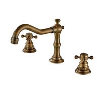 Antique Brass 3-Hole Kitchen Sink Faucet Set 2-Handle Mixer & Bathroom Bidet Faucet Combo Hot & Cold Water Stylish & Durable for Modern Homes