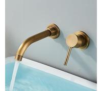 Antique Brass 360° Rotatable Wall-Mounted Faucet - Modern Single Handle Bath Mixer Tap for Hot & Cold Water, Ideal for Stylish Bathrooms