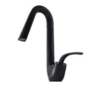 Antique Brass 360° Swivel Basin Tap - Single Lever High Sink Mixer Faucet for Bathroom Hot/Cold Water UK Standard Hoses Stylish Black Finish
