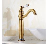 Antique Brass 360° Swivel Faucet, Vintage Single Handle Bathroom Sink Mixer, Hot & Cold Water Mixer Tap, Elegant Black Finish for Vanity